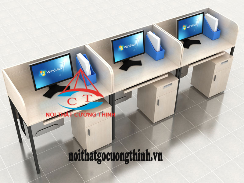 Bàn nhân viên văn phòng gỗ công nghiệp chân sắt